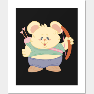 Archery Cute Hamster Rat Player - Girl Kids gift print Posters and Art